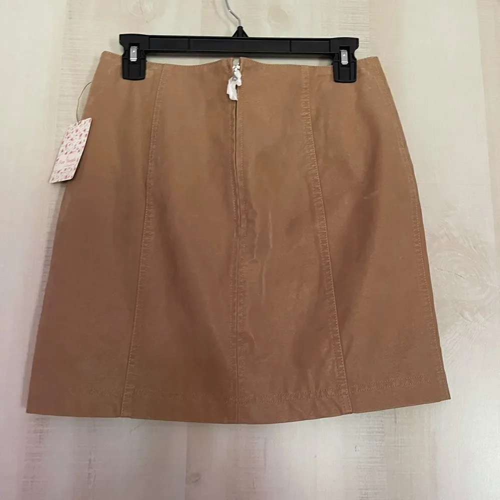 NWT Free People modern‎ femme suede tan skirt, 10